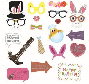 Happy Easter Bunny Hat eyeglasses Party Selfie Photo Booth Prop fun Game Sign