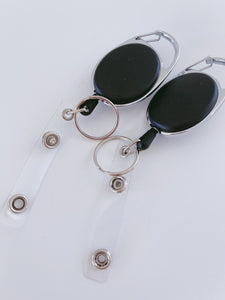 2 Retractable Badge Holder Reel Swipe Card Security ID Pull Key RING Clip Tag
