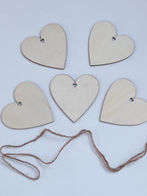 AU 5x Natural Wooden LOVE Heart Craft Gift Hanging Tag Novelty Gift Wrap Favor