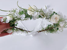 Women White Flower Girls Greenery Halo Garden Party Hair Headband Crown Garland