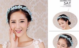 Women Flower Girl Boho Party Wedding bride Tiara Crown hair headband Garland