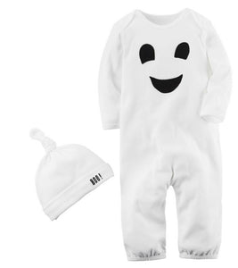 Baby Kid boy girl Halloween Ghost Party Costume Romper Bodysuit outfit Beanie