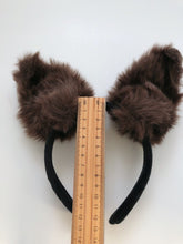 Adult Kid Brown Grey Fluffy Fur Cat wallaby Animal Ears Party Hair Headband band
