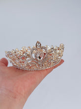 Women Girl Gold Rhinestone Crystal Princess Queen Head Hair Small Crown Tiara - Elegant Tiara for Weddings & Events