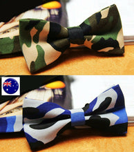 Men Camo Navy Green Army Military Camouflage Party Costume bowtie bow Necktie - Air Diva Fashion