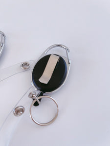 2 Retractable Badge Holder Reel Swipe Card Security ID Pull Key RING Clip Tag