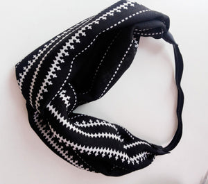 Women Lady Girl Boho Bohemian Black Cross Bandana Hair band Headband Wrap Scarf
