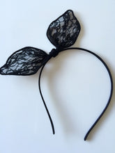 Women Girls Black wire Bunny Costume Party Rabbit Hair Ear lace Bow Headband