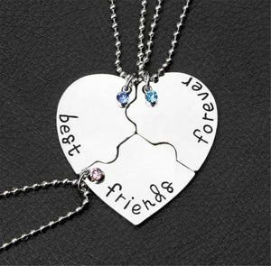 Girl Heart Split Jigsaw BFF Best Friend Forever Necklace Set Friendship Gift