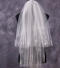 Women Cream White Bride Wedding 2 layers Pearl Wedding Hair head Veil WITH COMB