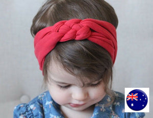 Baby Kid Girl 80' Retro Braided Party bow boho Cotton Headband Hair band Wrap