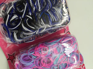 2000 Girl Navy colorful rainbow Latex Hair Ponytail Elastic braid Band holder