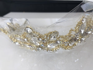 Women Gold Rhinestone Crystal Wedding Bride Party Hair Headband Crown Tiara