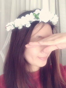 Women wedding White Flower bride Party Hair Headband Crown Prop Garland Wreath