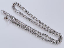 Men silver color Stainless steel Titanium plated Flat Thick Chain Necklace 55cm