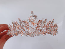 Women Rhinestone Crystal Queen Prom Party Hair Headband Rose Gold Crown Tiara