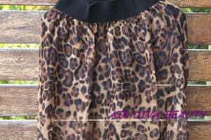 Women Ladies Fashion front short back Dip long Maxi Leopard Sheer Skirt Dress