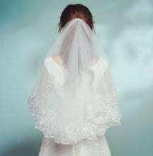 Women Cream White Bride Hen's Night Trim Wedding Hair head Veil WITHOUT COMB