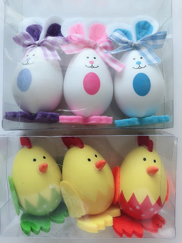 6x Happy Easter Hat Eggs Parade Bunny Chicken Rabbit DIY Decor Decorations stand