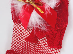 Women Sexy Red Fishnet NET High Thigh Over Knees Pantyhose Tights Stockings