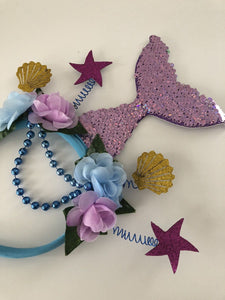 Women Sea shell Star Mermaid Tail Beach Party Hair head band Headband Tiara