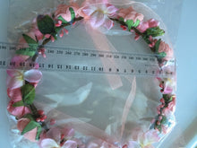 Lady Girl flower Fairy wedding Pink bride Party Hair Headband Crown Prop Garland