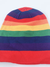 Men Women Knit Winter Warm Hiking Ski Bike Head Rainbow Stripe Hat Cap Beanie