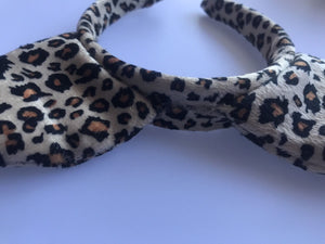 Women Girl kid Brown leopard animal Cat Dots Ears Party Hair Headband band Hoop