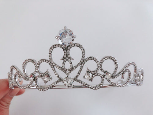 Women Rhinestone Crystal Wedding Bride Party Heart Hair Headband Crown Tiara