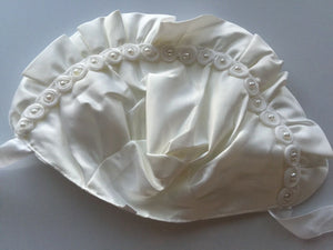 Baby Shower kid Girl Princess Christening creamy White hat beanie cap Bonnet