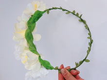 Women flower Leaf Beige Cream White Beach Party Hair Headband Crown Garland