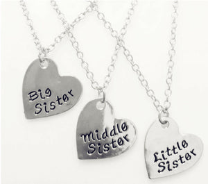 Girl Children Heart big little SISTER Necklace Gift sister sisterhood sibling