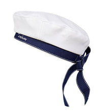 Women White Sailor Marine Navy Anchor Beanie French Beret Hat Cap with Ribbon