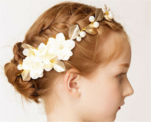 Creamy White Flower Girl Lady Fairy wedding Party Hair piece Headband Garland
