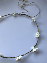 Women small White Flower Linen String Fairy Hair Headband crown Prop Garland