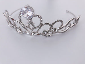 Women Rhinestone Crystal Wedding Bride Party Heart Hair Headband Crown Tiara