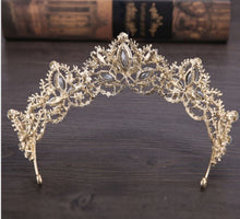 Women Gold Rhinestone Crystal Wedding Bride Party Hair Headband Crown Tiara