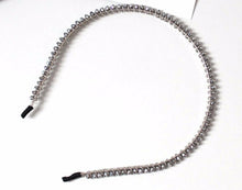 Women Lady Girl Wedding Crystal Beads Bling Grey Hair Band Headband Hoop