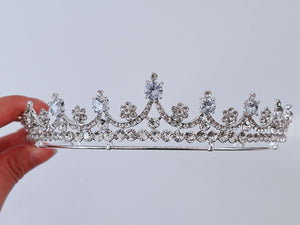 Women Wedding Crystal Silver Zircon Simple Hair Band Headband Hoop Tiara Crown