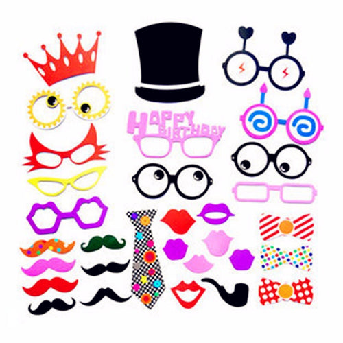 31PC Fun Novelty Happy Birthday Mustache wedding Party Photo booth PROP selfie
