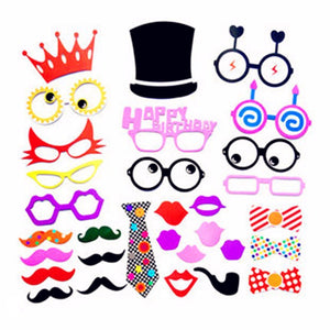 31PC Fun Novelty Happy Birthday Mustache wedding Party Photo booth PROP selfie