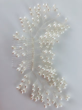 Women Prom dance headpiece Bride wedding Pearl Comb Silver hair Head accessory