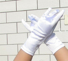 Girl Children Party Dance Prom Ball Costume Opera Satin SHORT White Gloves 4-15Y