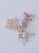 Women Girl Fancy Blue Butterfly Pearl Twig Hair Comb Clip Pin Haipin Hairpiece