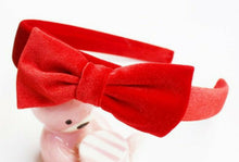 Girl School Red Velvet Bow Snow white Party Christmas head Hair band Headband
