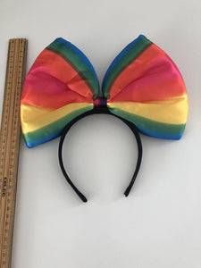 Women Girl Rainbow colorful middle BIG Bow Party Hair Head Band Headband Crown