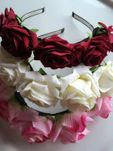 Women Girl BIG Rose Flower Wedding Beach Tiara hair headband Garland Hoop PROP
