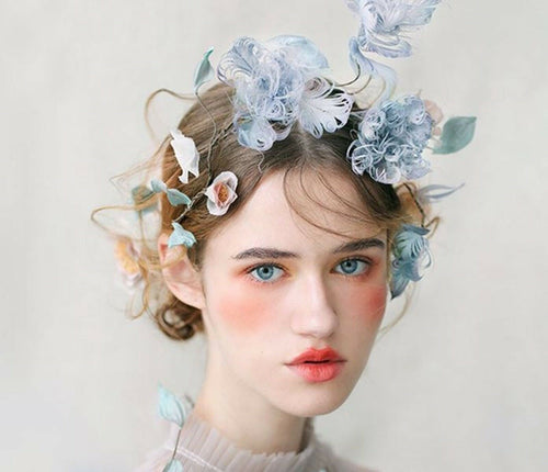 Women flower Girl wedding Feather bride Party Hair Headband Crown Prop Garland