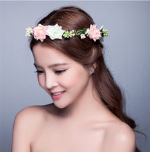 Women wedding White Pink Flower berry bride Party Hair Headband Crown Garland