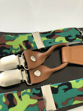 Kid Children Boy Costume Party Army Camo Green Camouflage pants Brace Suspender